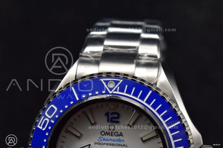 Ultra Ceramic Seamaster A2824 Dial 1:1 Edition TF White Best 6000M on SS Bracelet Bezel Deep SS Blue 1218